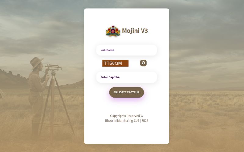Mojini Login Interface