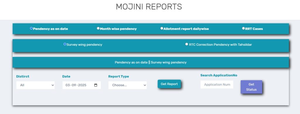 Mojini Report (Pendency as on Date)